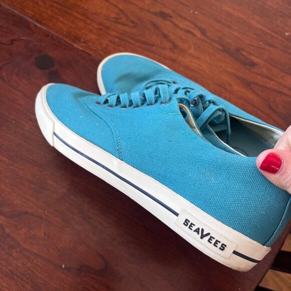 SeaVees Men's Hermosa Plimsoll Classic‎ Sneaker in Teal- Size 8.5 - Picture 4 of 6